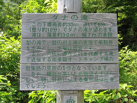 ダナの滝案内板